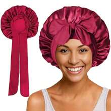 1pc Luxurious Satin & Silk Bonnet For Sleeping - Adjustable Comfort Fit With Tie Band - Unisex Night Hair Protection For Men & Women