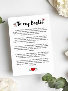 1pc Heartfelt Birthday Greeting Card For Best Friend, High-Quality Paper, Birthday Wishes For Anyone, With Envelope, For Thoughtful Poetry And Love With Wings Design, Birthday Card - Multicolor - View 6