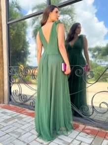 Women Dresses - 橄欖綠 - 查看 2