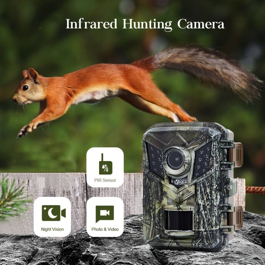 Mini Trail Camera, HD Game Hunting Camera Motion Activated With IR