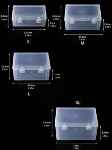 1pc Multi-Function Transparent Plastic Box - Various Sizes, For Organizing Beads, Crafts, Diamond Painting, Earphones, Cables, Chargers, Small Desktop Items Storage - High Transparency - View 7