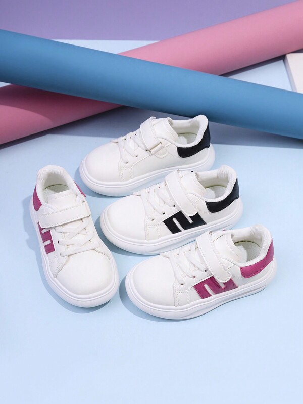 A Pair Of Unisex Children's Soft Soled Sports Shoes For Spring And Autumn 2024, New Casual Board Shoes For Girls, Versatile White Shoes For Students