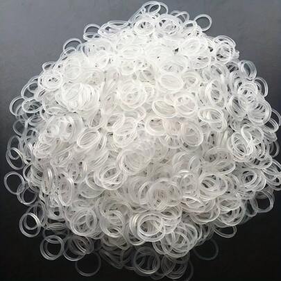 50/199/299pcs Silicone Rubber Bands, High Elasticity, Leather Bands, Heat Resistant Transparent White Rubber Rings, Industrial Rubber Bands, Diameter 2cm Back To School