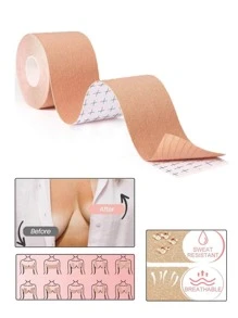 1pc Bandage Anti Wrinkle Dressing Aids Patch Anti-Slip Anti-Wear Patch StickersTighten Your Breasts With Nipple Covers And Breathable Breast Lifting Straps, Suitable For A-E Cup Large Breasts! - Multicolor - View 7