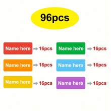 96pcs Personalized Labels, Custom Name Labels For School Supplies, Lunch Box, Books, Water Cup And Toothbrush Labels, 1.18inch*0.5inch, Water Droplet/ Splash Proof, Not Water Immersion Proof