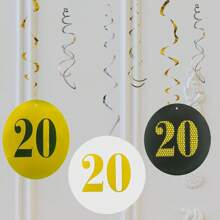 Numeric Spiral Pull Flags, Includes Digits 18/20/30/40/50, Suitable For Specific Birthday Party Decoration, Anniversary