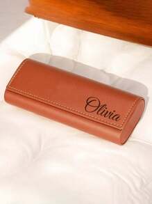 可定制姓名/LOGO，定制您专属的眼镜盒 - 小巧简约，皮革材质，防压，复古近视眼镜/太阳镜盒，返校礼物，送给老师和朋友的专属礼物，耐用，复古，休闲，潮人，老钱，时尚，可爱，定制，个性化，独特，送给他的理想礼物，送给她的理想礼物，男朋友，女朋友，家人，朋友，祖父母，她 - 眼鏡盒 - 查看 7