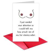 1PC Funny Sobriety Card, Sober Recovery Card, How Proud I Am Of You For Staying Sober Card, Envelope Included - 4-Color Envelope - Multicolor - View 5