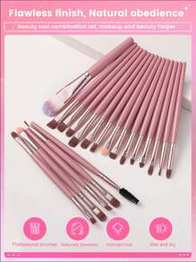 42pcs Makeup Brush Set Includes Soft Hair Makeup Brush: Paint Brush, Eye Shadow Brush, Eyebrow Brush, Lip Brush, Detail Brush+1pc Waterproof Makeup Bag For Storing Cosmetics And Makeup Tools+2 Wristbands And 1 Headband For Face Washing And Hair Cutting