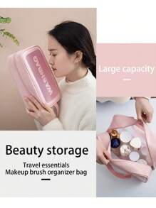 42pcs Makeup Brush Set Includes Soft Hair Makeup Brush: Paint Brush, Eye Shadow Brush, Eyebrow Brush, Lip Brush, Detail Brush+1pc Waterproof Makeup Bag For Storing Cosmetics And Makeup Tools+2 Wristbands And 1 Headband For Face Washing And Hair Cutting