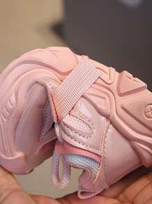 Kids' Chunky Sneakers Spring/Autumn New Soft Bottom Anti-Slip Sports Shoes, Girls & Boys Lightweight Comfortable Chunky Sneakers - Pink - View 5