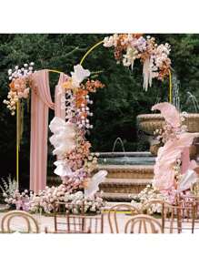 1 套金属矩形拱门套件，适用于生日、婚礼、新娘和新郎礼物、毕业典礼、周年纪念、洗礼、夏季主题派对、背景、家居装饰、情人节、万圣节、圣诞节、感恩节。 - 金色 - 查看 11