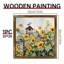 1/4 件浴室墙壁装饰木框印刷墙面艺术图片农舍墙壁艺术破旧别致的花篮艺术品既是礼物，也是墙壁装饰，可悬挂在办公室海报卧室餐厅厨房客厅