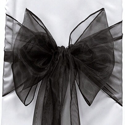 10pcs/Set Organza Chair Sash, Organza Bowknot Chair Back Decor For Dinner Table, Wedding Party Supplies, 18cm Wide X 275cm Long, DIY Bowknot Shaped, Glass Fiber Fabric For Festival, Party Decoration, Graduation, Background, Gift Wrapping