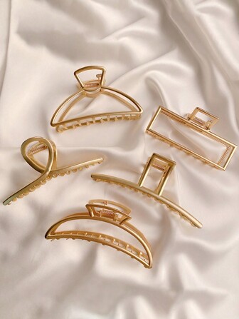 1入組女士金屬髮夾，大尺寸高級髮夾頭飾街頭潮流