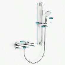 MORADO Thermostatic Shower Bar With Adjustable Riser Kit Wall Mounted Bar Mixer Shower With 1.5M Hose Pipe And 3 Function Handhled Shower Chrome - ShowerMixer+RiserSet1 - View 5