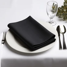 6/16pcs Black Polyester Napkins, Washable With Hemmed Edges, Suitable For Parties, Weddings, Banquets And Restaurants - Black - View 5