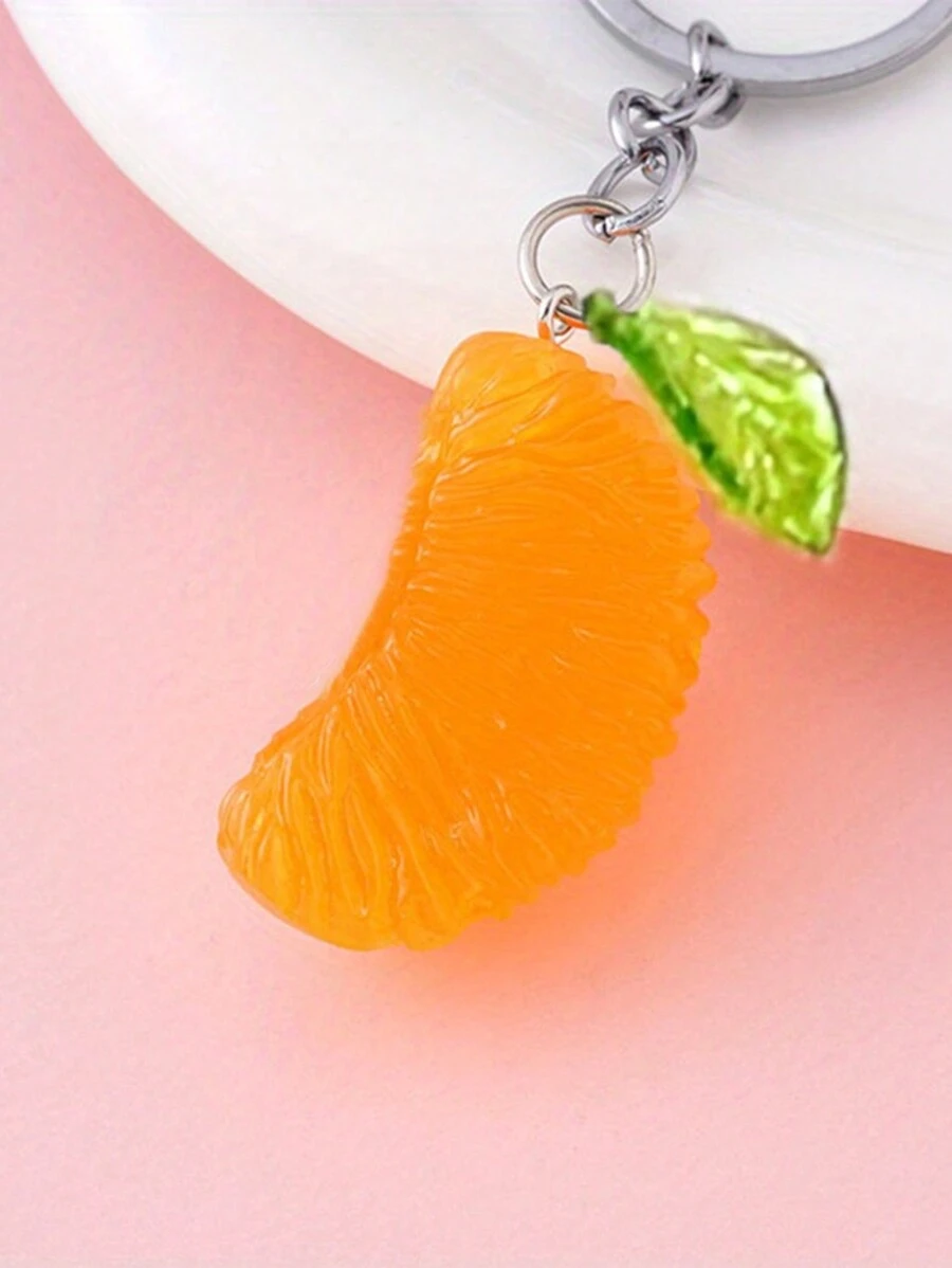 Orange Slice Realistic Fruit Keychain Gift For Valentine's Day, Cute Fruit Themed Accessories Set With Keyring, Perfect Gift For Fruit Lovers