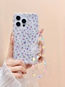 Ditsy Floral 带花链新款编织边缘时尚防震保护手机壳兼容 Iphone 16/16 Pro Max、IPhone 15、新款 IPhone 14/12 Pro Max/13 Pro Max/14 Pro Max，编织边缘 Ditsy Floral 防震创意手机壳兼容 Iphone XR/7/8、IPhone 15 Pro Max、IPhone 13、IPhone 14、IPhone 11，软壳 P12，防震 XS - 彩色 - 查看 4