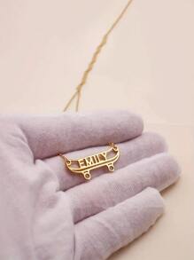 Custom Skateboard Name Necklace - Stainless Steel, Sports And Fashion Daily Decoration, Street Accessories