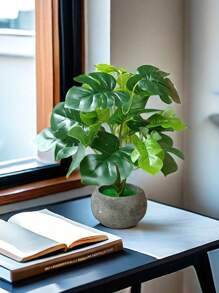 Cây lá hình mai rùa nhân tạo, làm bằng cao su mềm, trang trí nhỏ để bàn trong nhà. - Nhiều màu - Xem 10