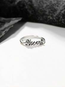 1pc Simple Unique 925 Sterling Silver JA Ring Women Fine Jewelry Gift