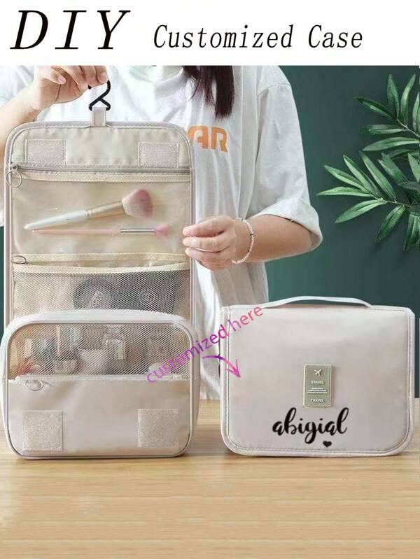 1pc Large Capacity Portable Portable Storage Bag Simple Advanced Travel Bag Super Hot Ins Style Hook Toiletry And Makeup Bag Cationic Second Generation Men's Toiletry Bag, Can Be Customized According To Your Unique Design (Name, Illustration, Text) Intimate Gifts For Women