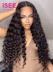 ISEE HAIR Wear Go V5 6x4 HD 蕾丝无胶深波浪假发 预剪预漂白结 真人发蕾丝闭合假发 180% 8-30 英寸预拔 带自然发际线 顶级品质 适合女性 - SNatural - 查看 4