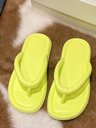 女士 EVA 时尚人字拖鞋，厚底软底室内居家户外人字拖