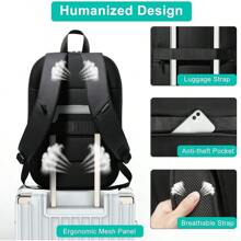 HEROIC KNIGHT Laptop Backpack 17.3 Inch Backpack Expandable Rucksack Waterproof Backpack Lightweight Travel Backpack Anti Theft Backpack Business Work Bag For Work Sport Travel Business Office- Black - Black1 - View 6