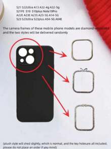 Apple Cute Phone Case Rabbit Ear Decor Plush PC Phone Case Kawaii Waterproof Shockproof Anti-Fall Scratch Resistant - Black - View 5