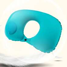 1pc Inflatable U-Shaped Pillow, Pressure Inflated Neck Pillow, TPU Airplane Milk Silk Travel Neck Pillow, Portable