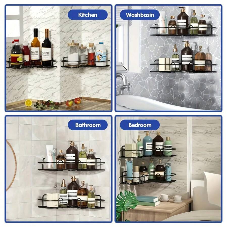 1 Kitchen Rack, Shower Caddie Rack, Bathroom Kitchen Non-Perforated ...