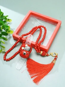 2套带计数器的穆斯林念珠，99颗6毫米仿珍珠珠子 - 彩色 - 查看 18