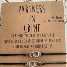 Friendship Bracelet, Best Friend Gift, Friendship Bracelet Set, Wish Bracelet WISH0321 - 黑色 - 查看 2