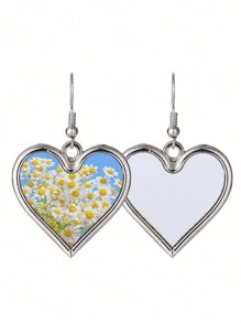 1 件个性化定制扑克形耳环，定制图案照片，采用金属材料制成，坚固耐用，时尚，简洁美观，色彩醒目，独特且用途广泛，适合各种场合，聚会，婚礼，节日，生日，情人节，感恩节，周年纪念日，学校和毕业季节，派对，母亲节，女朋友，女朋友，同学等等