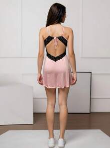 Camisón sexy de mujer con lazos de encaje suave, nueva llegada para primavera/verano