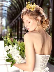 4/6/10 Peças Toppers Mini Reutilizáveis de Coroa de Cupcake, Pequenas Coroas de Cupcake de Pérola para Mulheres, Casamento, Chá de Panela, Decoração de Cupcake Floral para Festa de Aniversário - Dourado - Visão 3