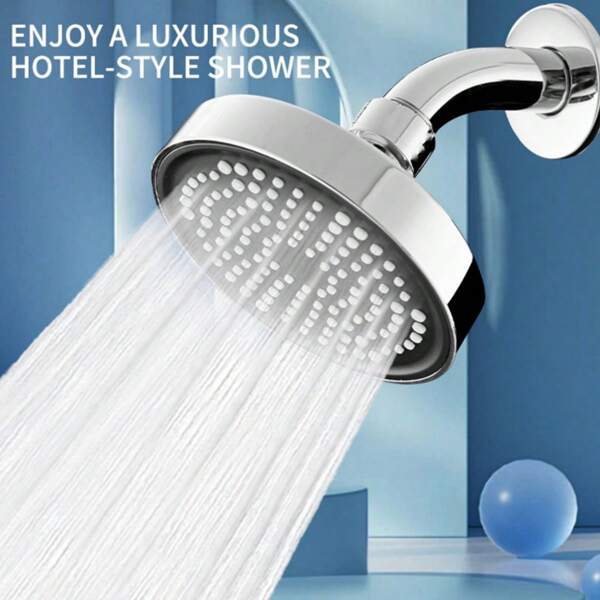 High Pressure Shower Head, Powerful Deluxe Bathroom Showerhead With Strong Spray Stream And Small Silicone Nozzles, Universal Fit Works With High And Low Water Flow Showers, Bathroom Accessories Home Bathroom Decor Fall Decor