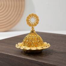 1 件，镂空复古金色香炉，奥斯克形状香炉，卡里姆香炉，节日香炉，蜡烛刻度装饰房间装饰，场景装饰，卧室装饰。金色镂空复古阿拉伯小香炉金属香塔香檀香炉礼物生日毕业 - 金色 - 查看 17