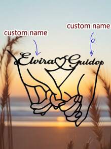 قطعة واحدة من لوحة الجدار المعدنية القابلة للتخصيص بتصميم يد بيد، ديكور جداري لفن الأزواج رمز للحب، مناسب لعيد الحب، الأزواج، حفلات الزفاف؛ قابل للتخصيص بأسماء الزوجين، مصنوع من معدن مقاوم للماء، 30سم* 23.7سم أو 40سم* 31.5سم، لا يحتاج إلى طاقة، ديكور قابل للنزع السهل التركيب، هدية لصديق/صديقة فريدة، هدايا مثالية لها لابنه ابنته، طلاب المدارس، الأطفال للذكرى السنوية، للأعياد المدرسية، المكتب، المنزل