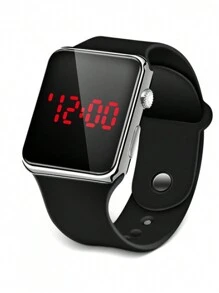 2 件黑色和银色设计数字显示方形电子手表，返校礼物 - 彩色 - 查看 3