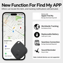 1pc Global GPS Tracker & Bluetooth Locator, Key Finder, Bag, Pet, Backpack, Tablet, Laptop, Item Finder, Smart Tracking Device, Compatible With Apple Find My App