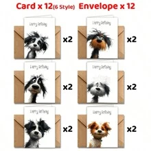 24-Pack Festive Holiday Greeting Cards With Envelopes - Watercolor Cute Animals Design For Christmas, New Year, Congratulations, Good Luck, Thank You