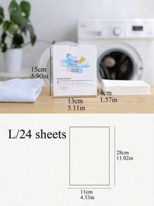 1 caja de tela antiteñido, hoja de atrapamiento de tinte de colector de color, colector de color para ropa, hoja para colorear de limpieza de ropa, hoja de prevención de ropa de colores cruzados - Blanco - Ver 6