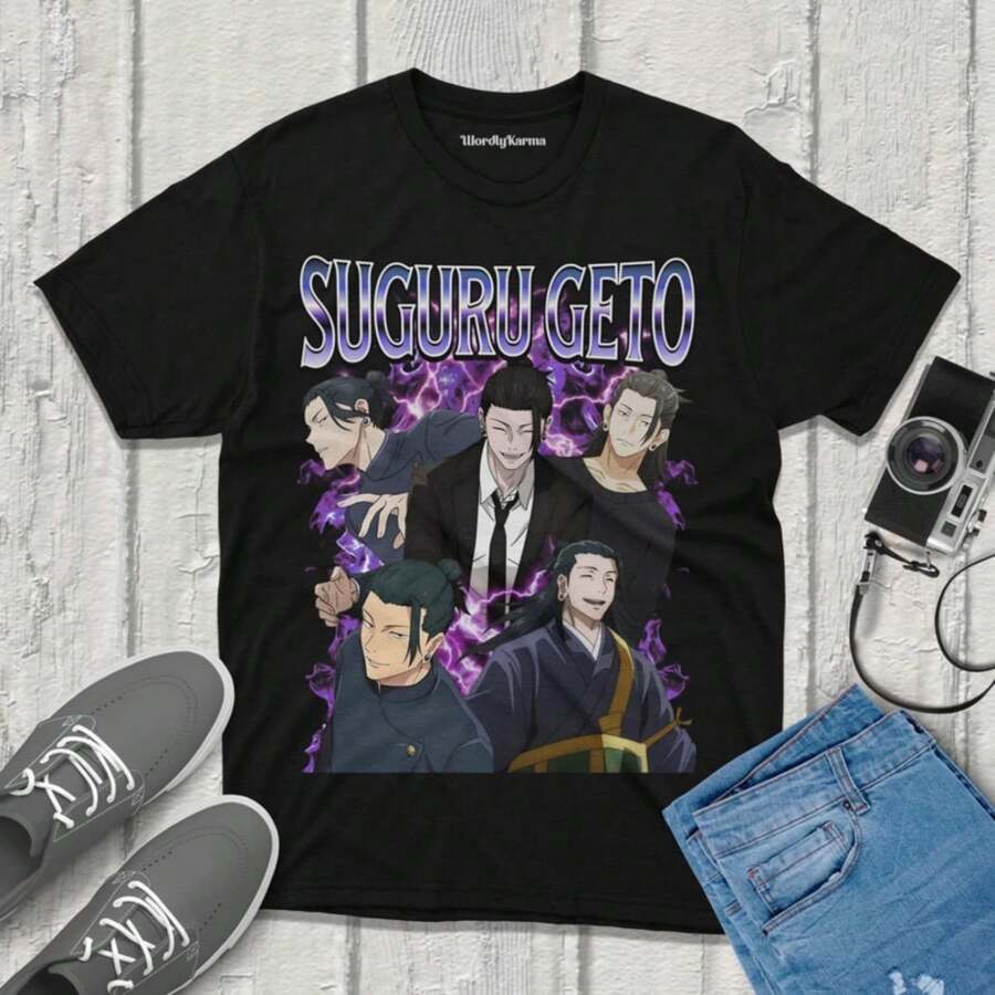 Suguru Geto  T-Shirt Vintage Streetwear Premium Quality Apparel Fanmerch JJK Merchandise Perfect For Anime Fans Jjk Shirt