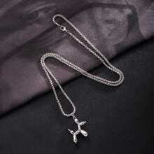 Street Simple Titanium Steel Puppy Necklace Fashion Gift For Men And Women Couples - Bạc - Xem 2
