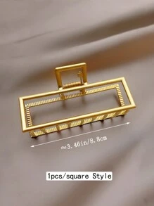 1 件女士高端金属发夹，适合大容量头发，时尚发饰休闲头饰发夹爪夹发夹