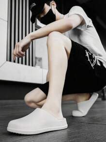 Women's Plastic Slippers, Simple Classic Soft Sole High Elasticity Ultra-Light Women's Sandals, Outdoor Swimming Pool Non-Slip Lightweight Easy To Clean Women's Casual Shoes, Soft Comfortable Lightweight Antibacterial Odor-Resistant Women's Slippers, White EVA Plastic Slippers, Indoor Bathroom Bath Slippers, New Fashion Unisex Couples Applicable Hotel Resort Beach Swimming Beach Shoes, Flat Slippers, White Shoes, Women Shoes - White - View 5