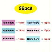 96pcs Personalized Labels, Custom Name Labels For School Supplies, Lunch Box, Books, Water Cup And Toothbrush Labels, 1.18inch*0.5inch, Water Droplet/ Splash Proof, Not Water Immersion Proof